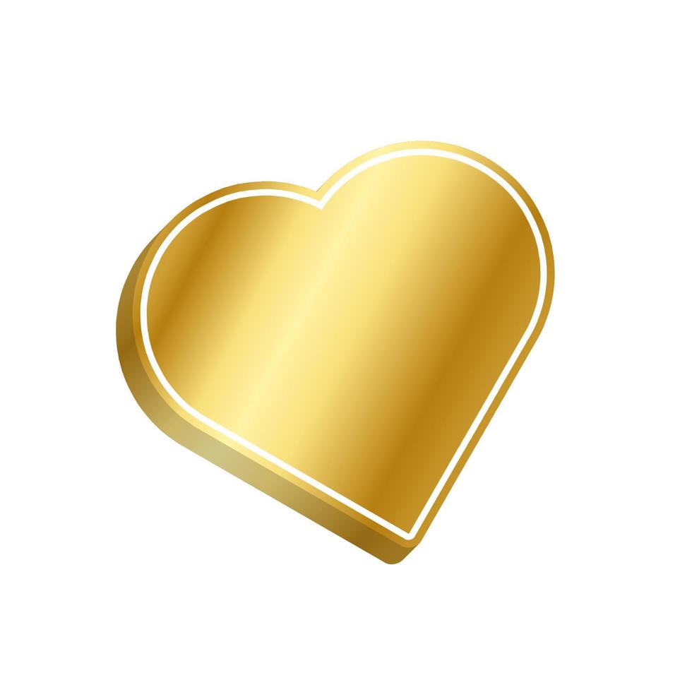 icono de amor con color dorado vector