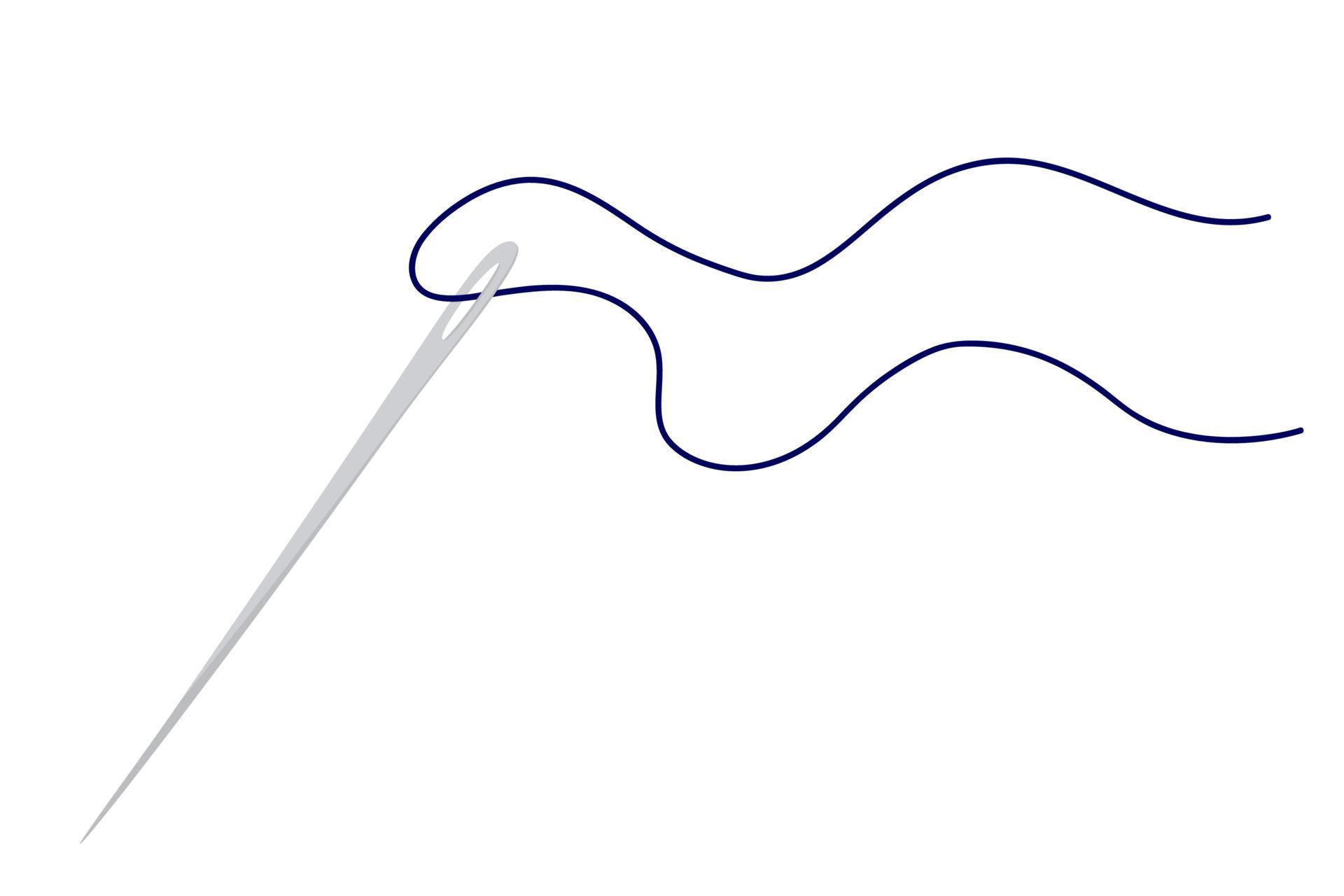 Sewing Needle with Blue Thread. 5205671 Vector Art at Vecteezy