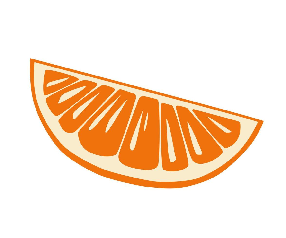 rodaja de naranja en estilo de dibujos animados. vector