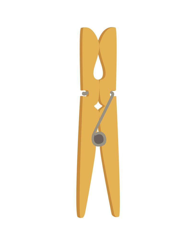 Illustration of a Wooden Clothespin. vector