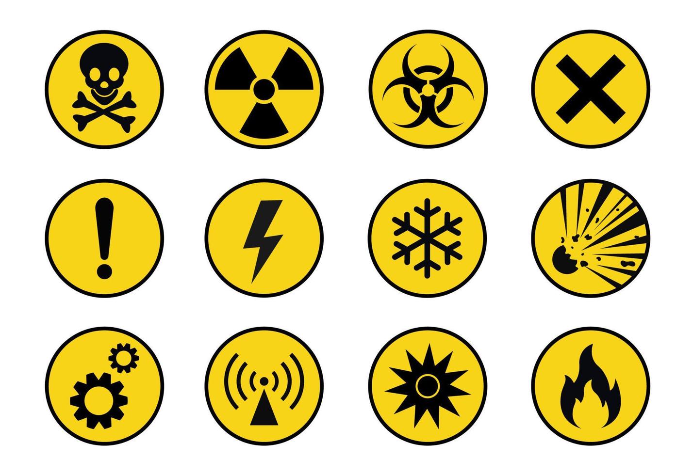 collection of warning signs. vector