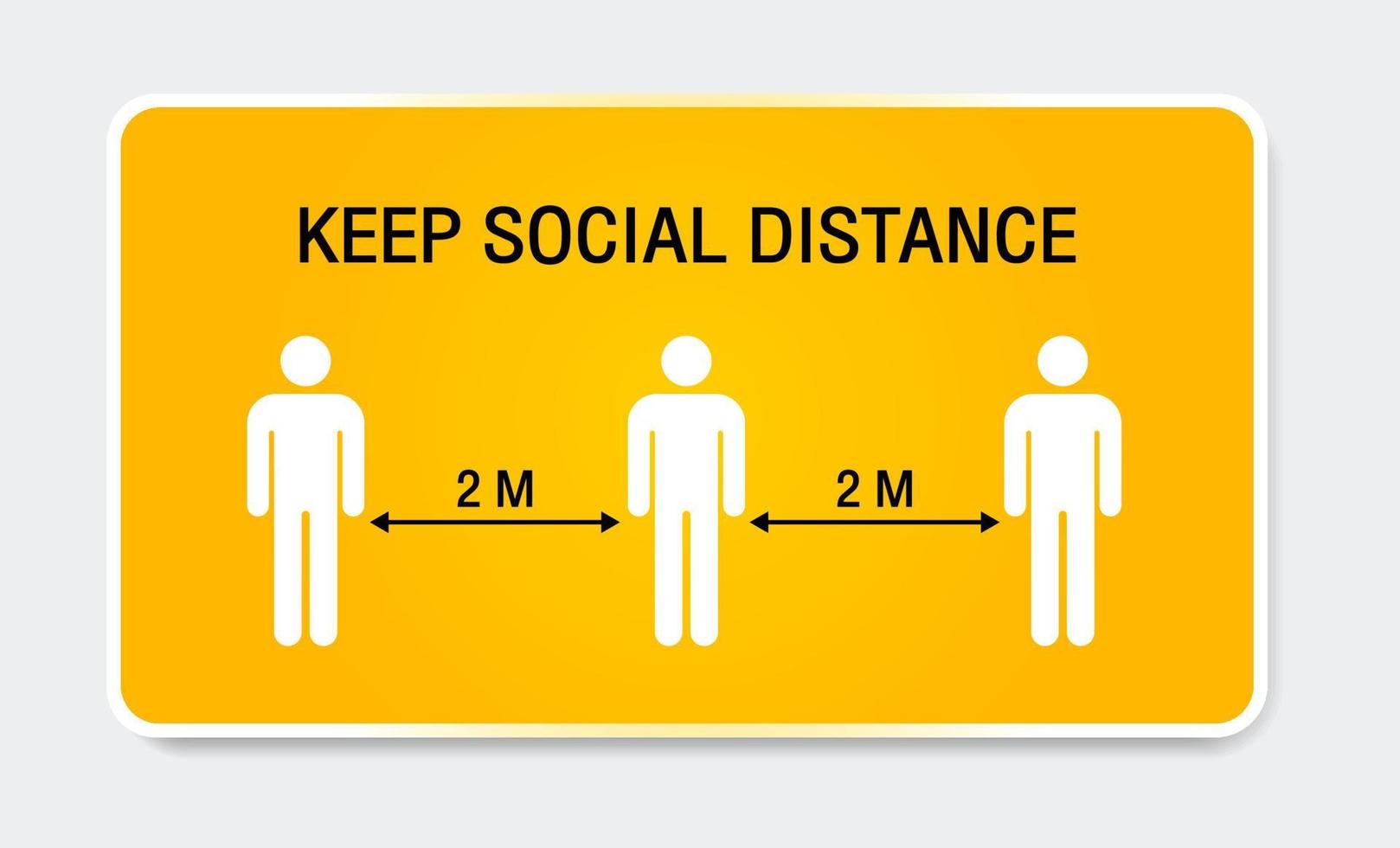 Social distance banner sign , new normal concept. vector