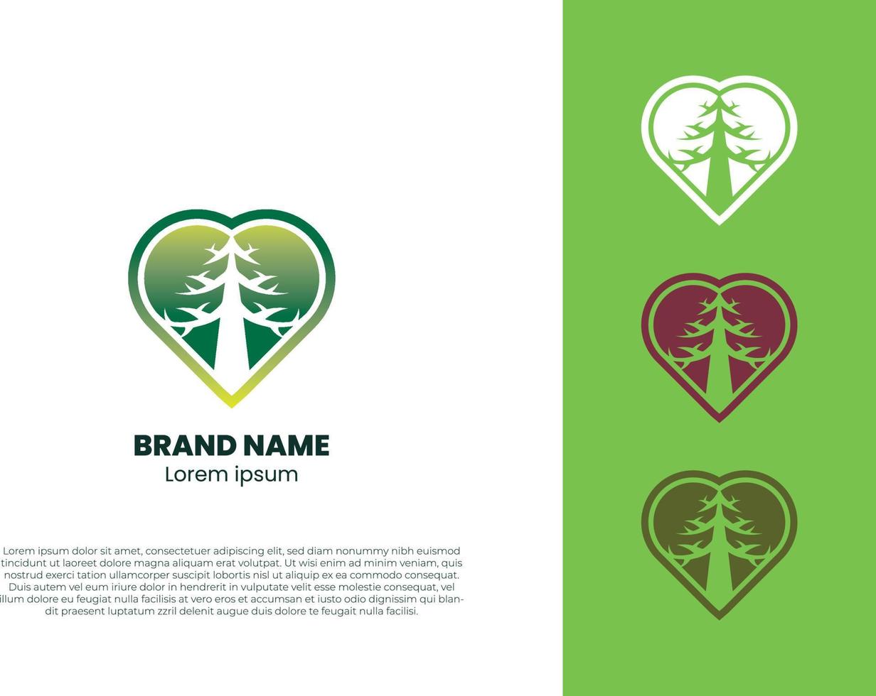 vector de logotipo de madera de amor