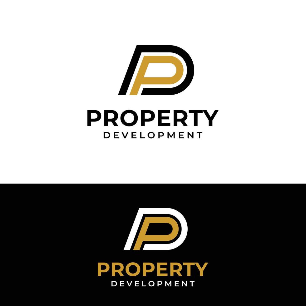 plantilla de diseño de logotipo inicial de monograma de letra pd pd dp vector