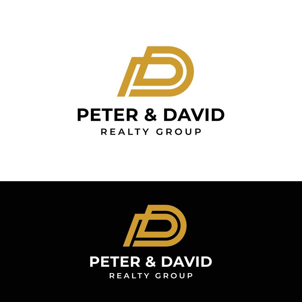 P D PD DP Letter Monogram Initial Logo Design Template vector