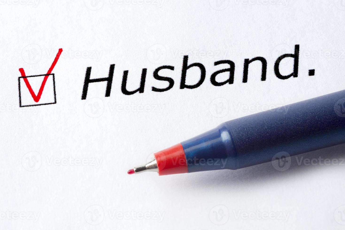 The word husband is printed on a white background. 5206442 Stock Photo