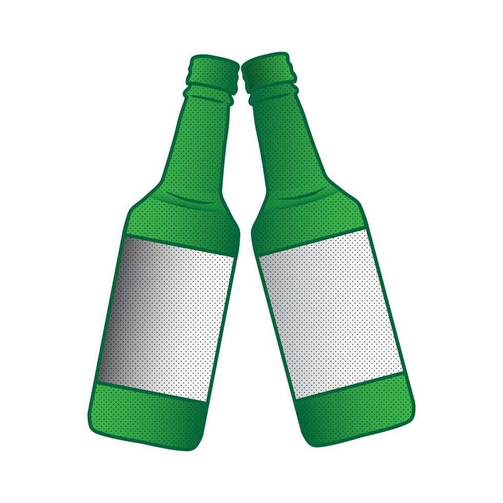 glass bottle illustration in cartoon style vector