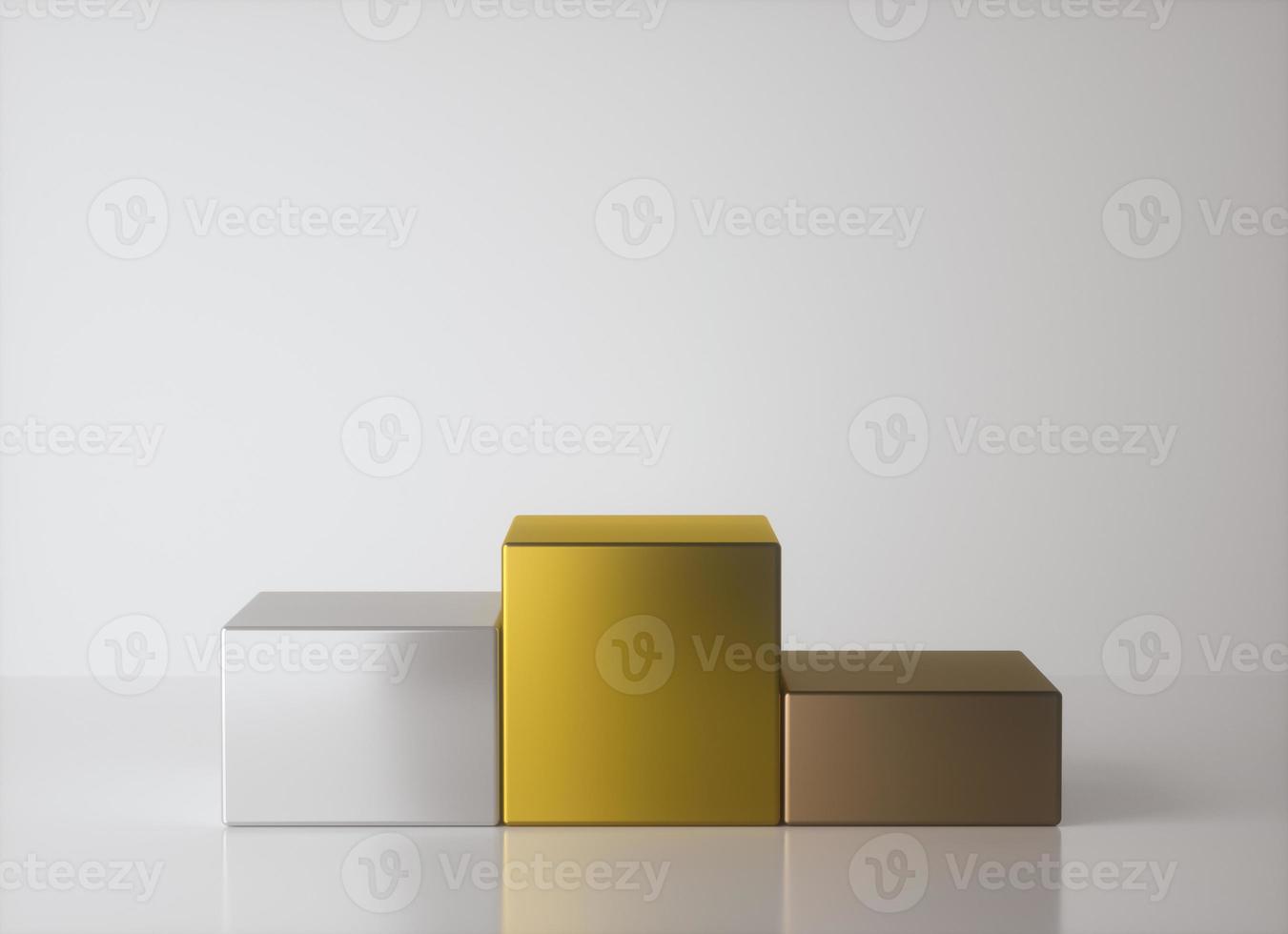 Stage Podium Scene for Award Ceremony on white Background. 3d Render. photo