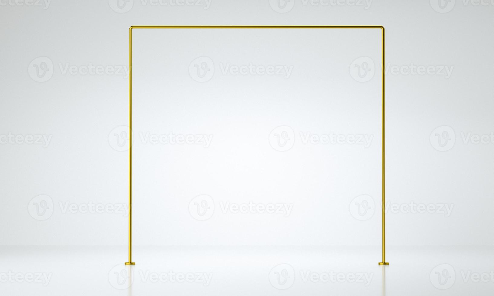 Gold frame product display. luxury concept. Abstract geometric background, 3D rendering photo