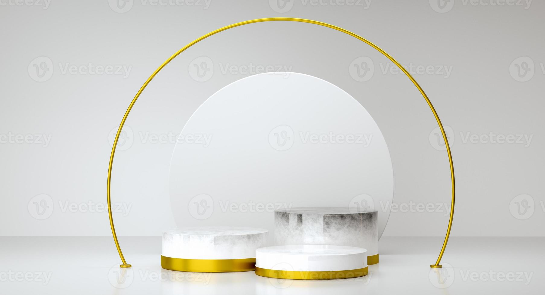 Abstract white background with geometric shape stage for product. minimal concept. 3d rendering photo