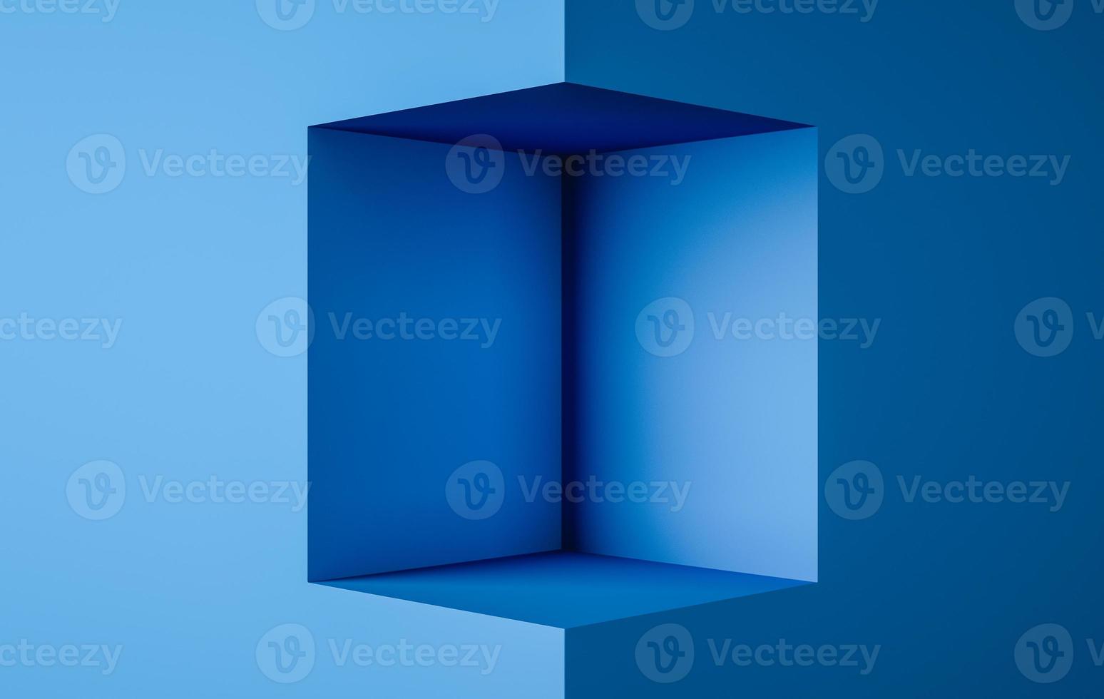 3d rendering stage display background, blue color photo