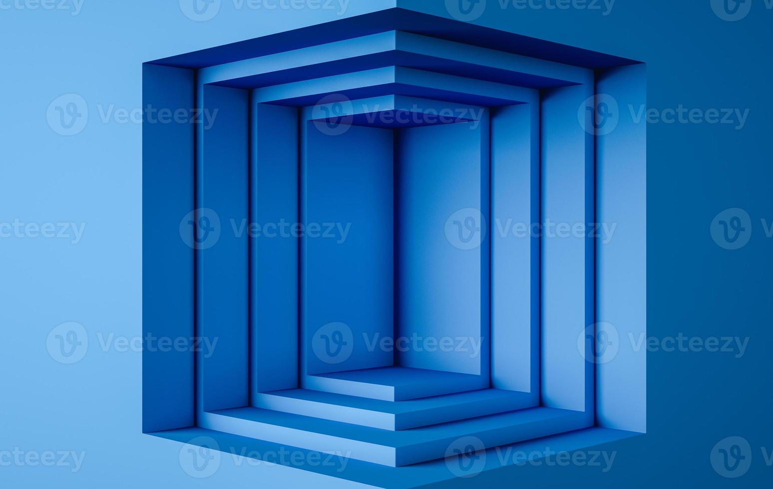 3d rendering stage display background, blue colore color photo