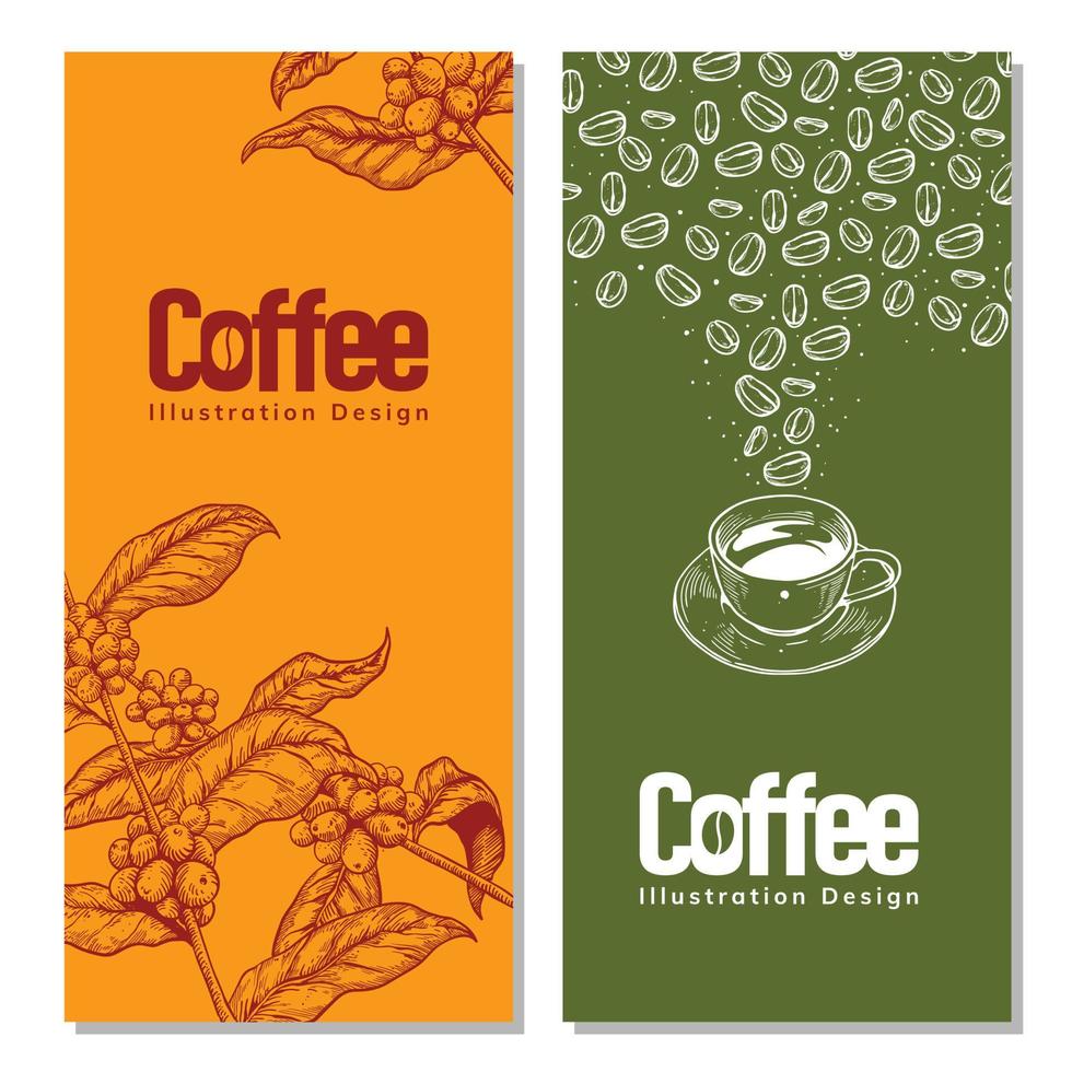 coffee illustration for banner and poster design vector