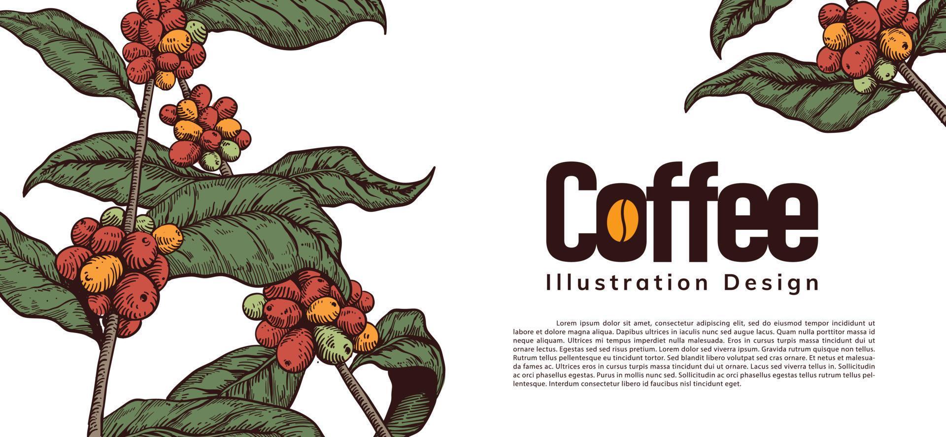 coffee illustration for banner and poster design vector