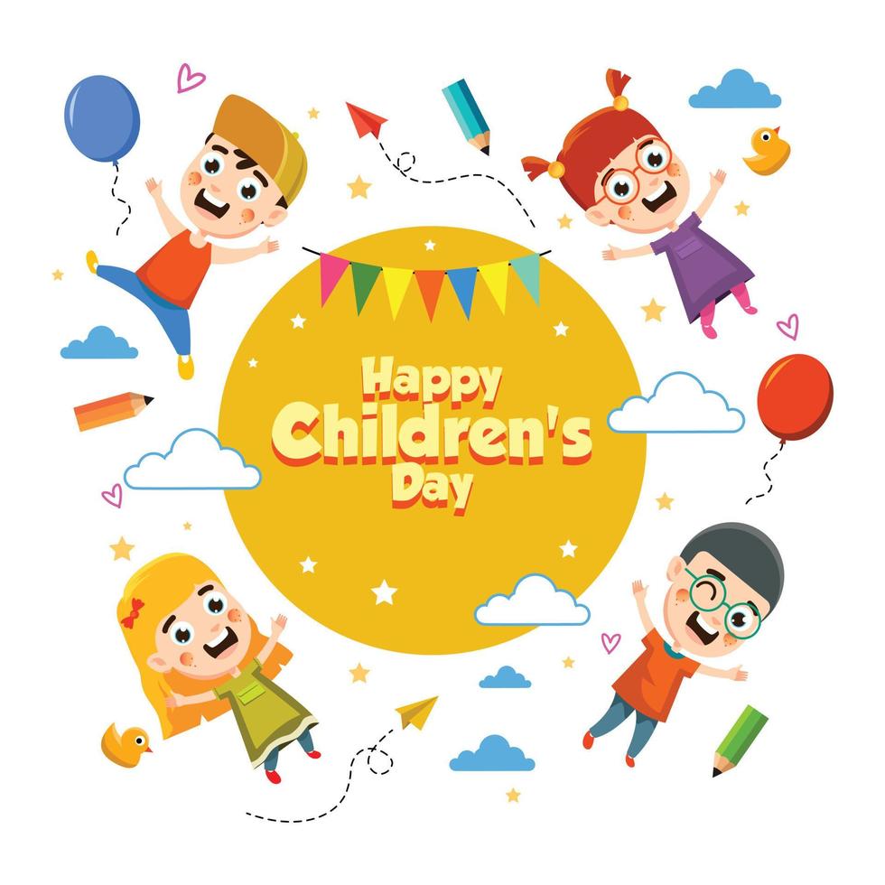 happy children day's illustration vector