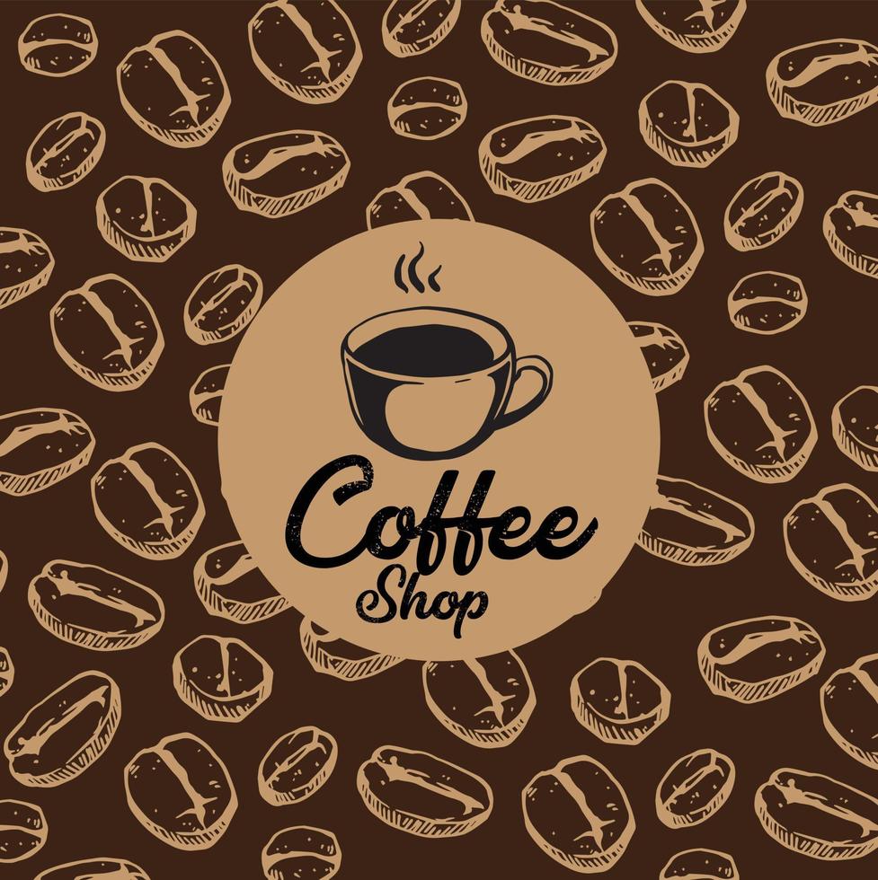 patrón de café y diseño de fondo vector