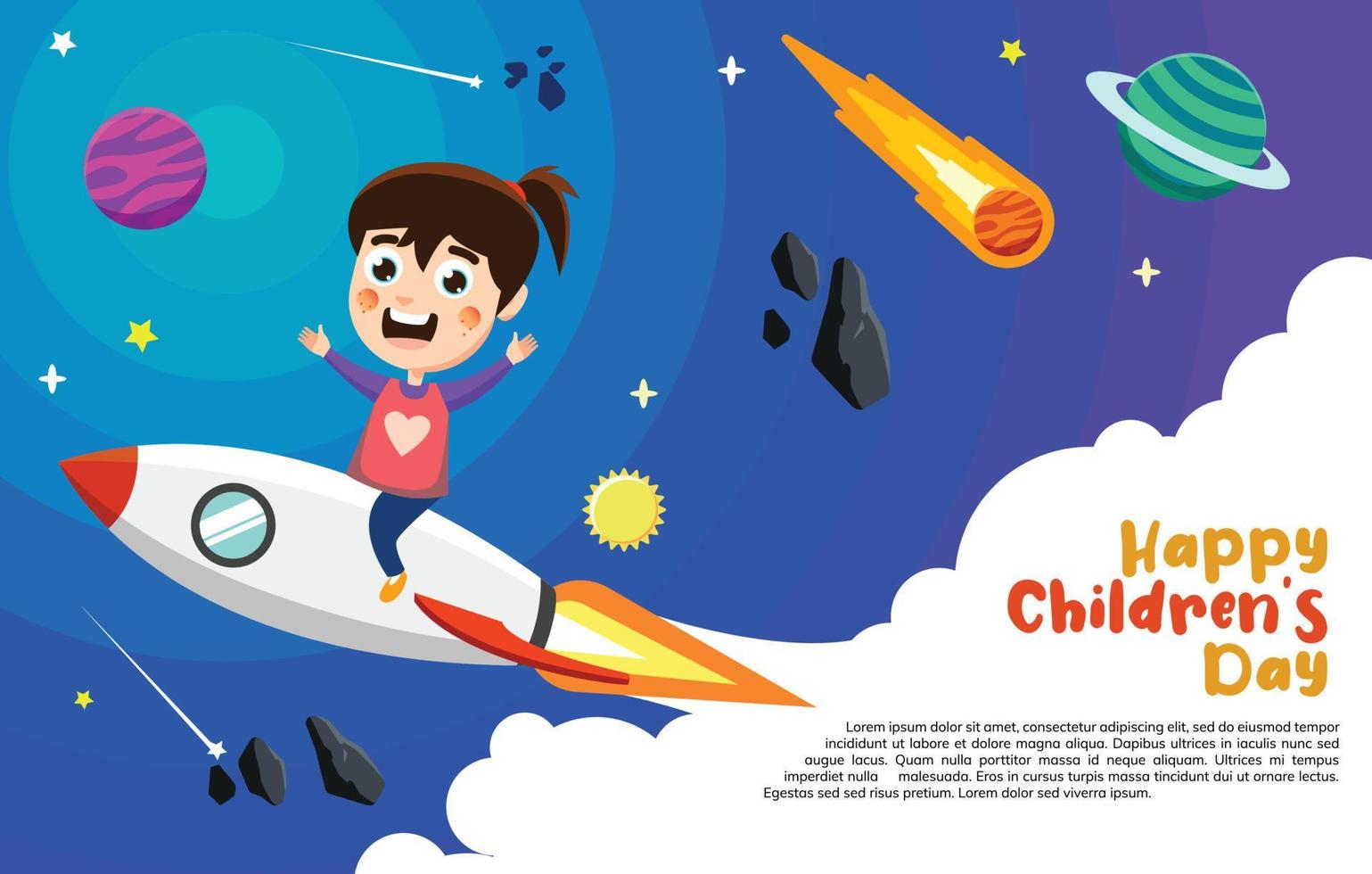 happy children day's illustration vector