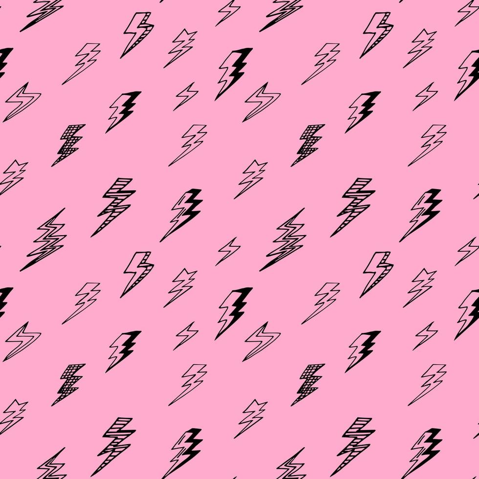 lightning seamless pattern hand drawn doodle, . wallpaper, textile, wrapping paper background vector