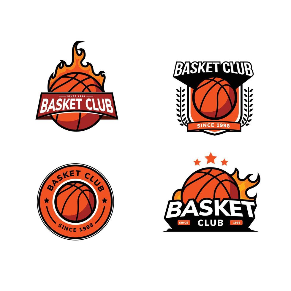 logotipo deportivo de baloncesto vector