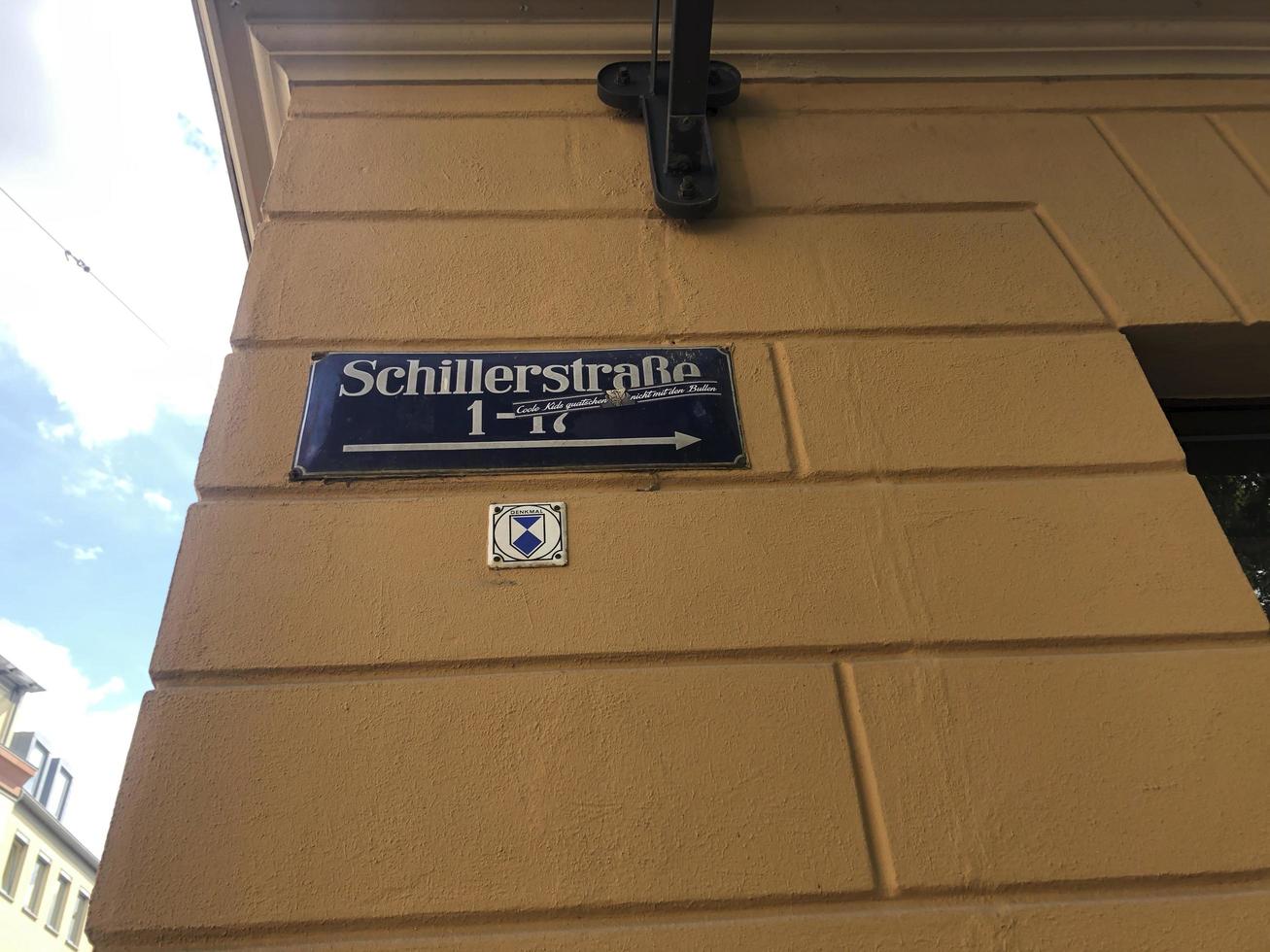 Weimar, Germany, 2019 - Schillerstrasse street sign photo