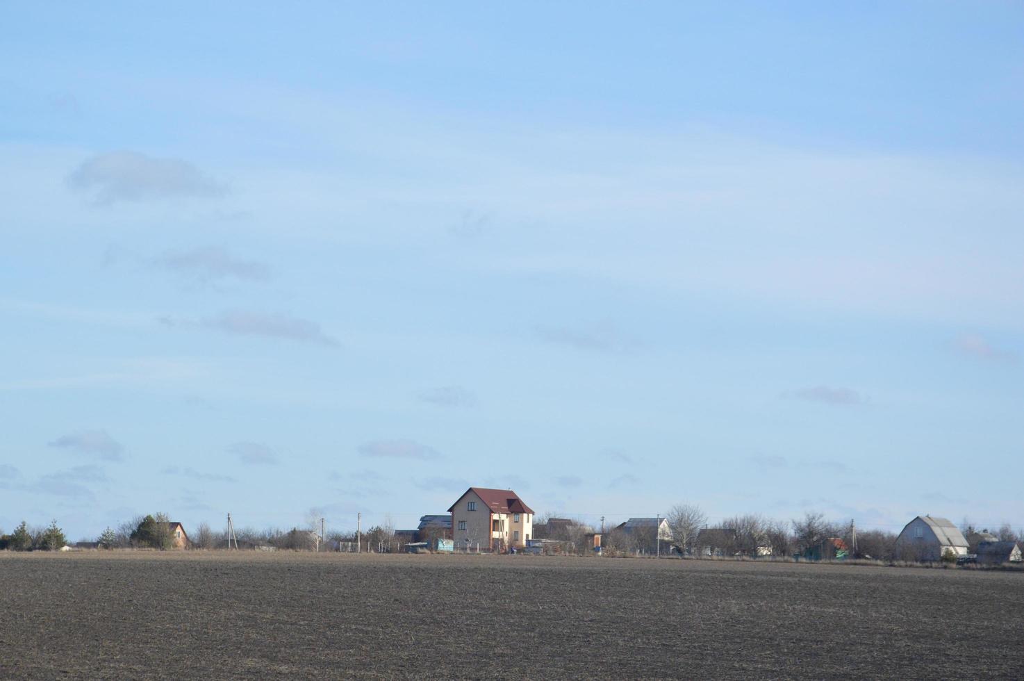 Panorama of agricultural field in winter photo