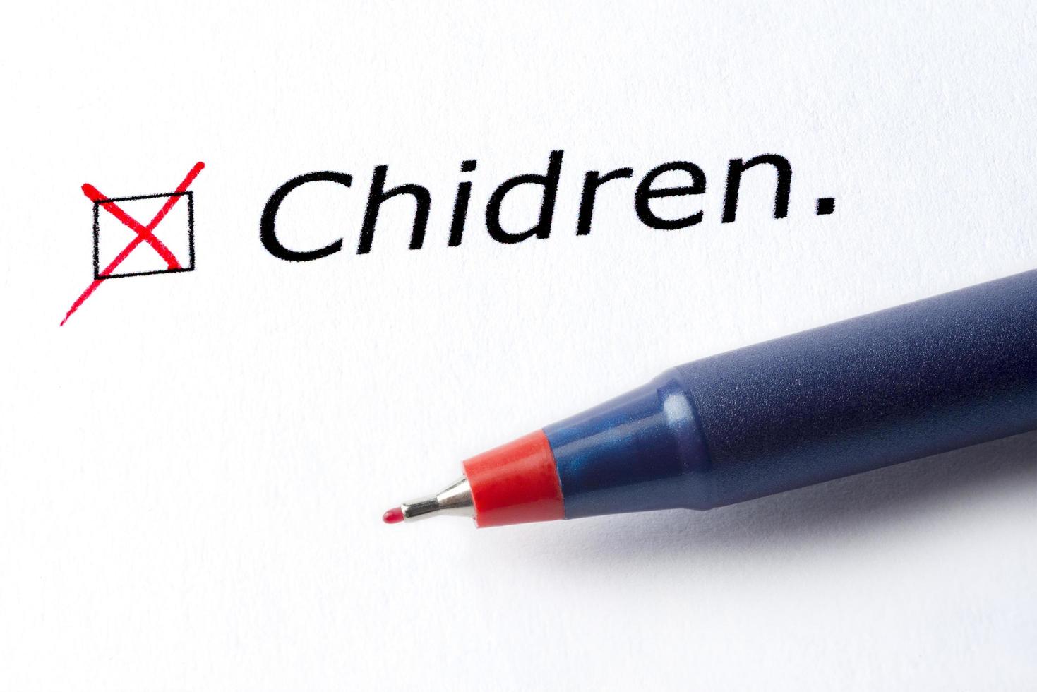 The word children is printed on a white background. photo