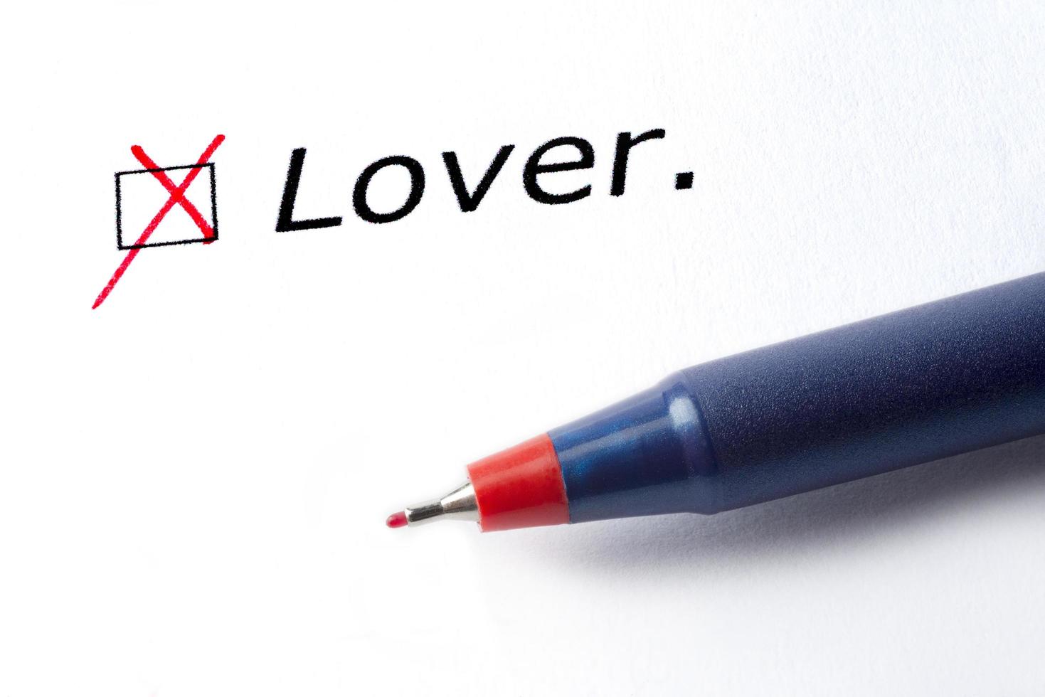 The word lover is printed on a white background. photo