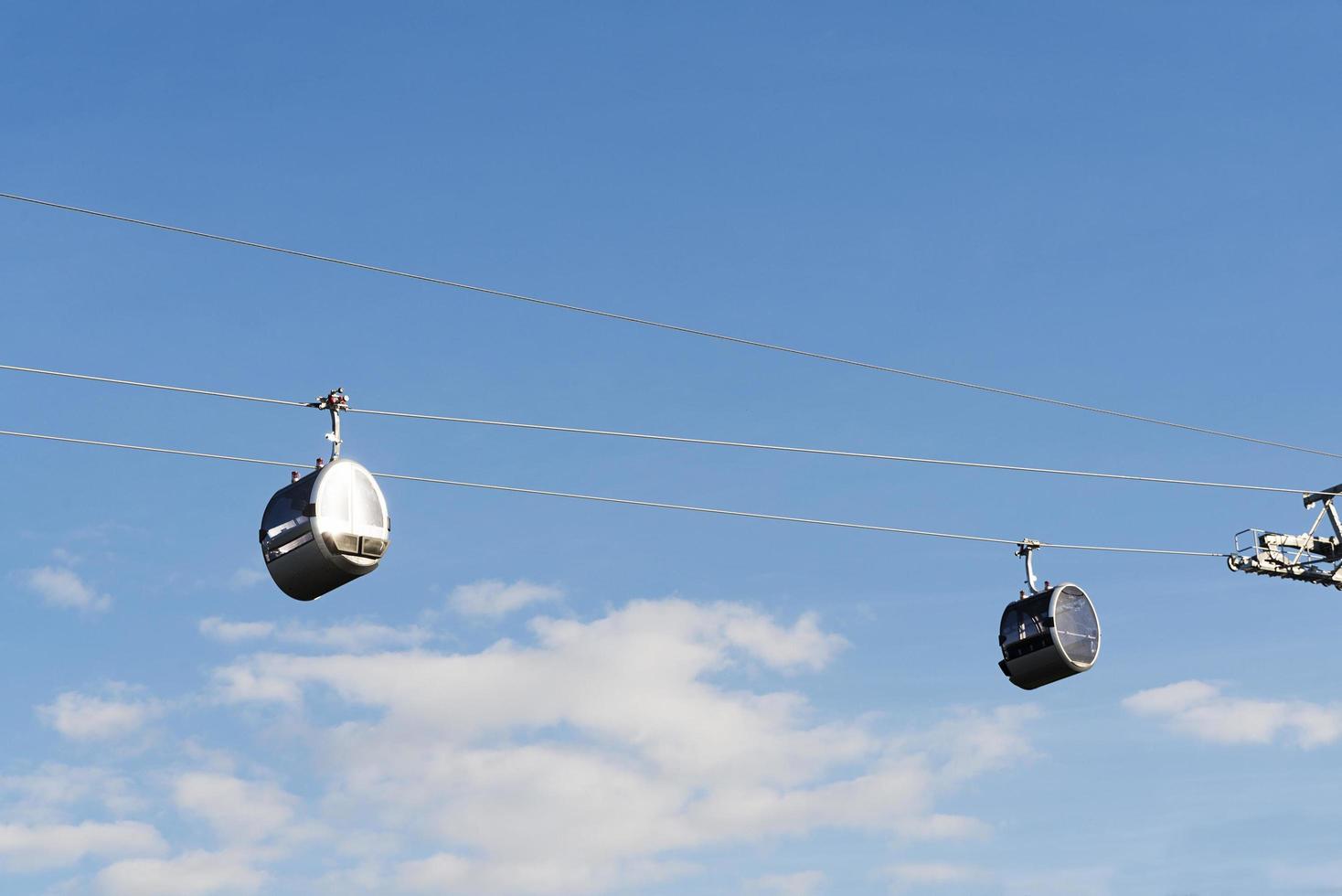 the cable car passes over the Moscow river photo