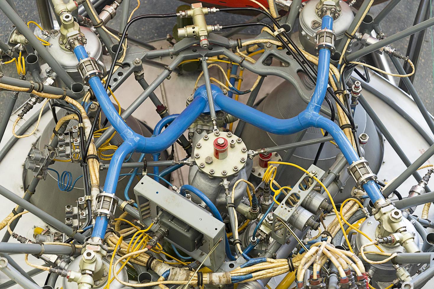 Connecting pipe of the rocket engine. photo