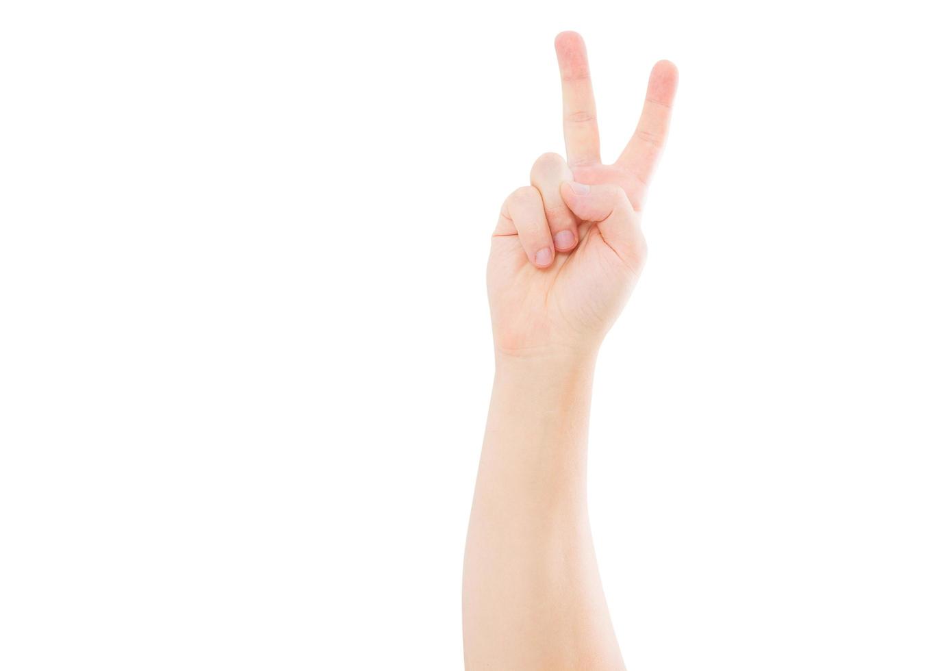 pacifist hand isolated on white background, mock up photo