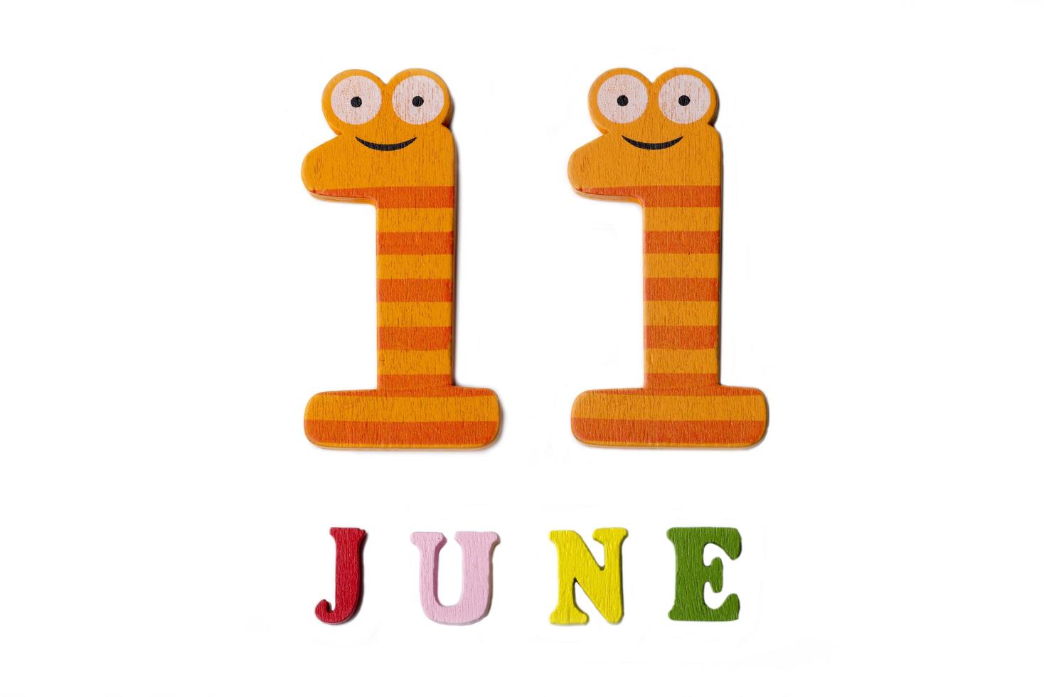 June 11. Image June 11, on a white background. photo