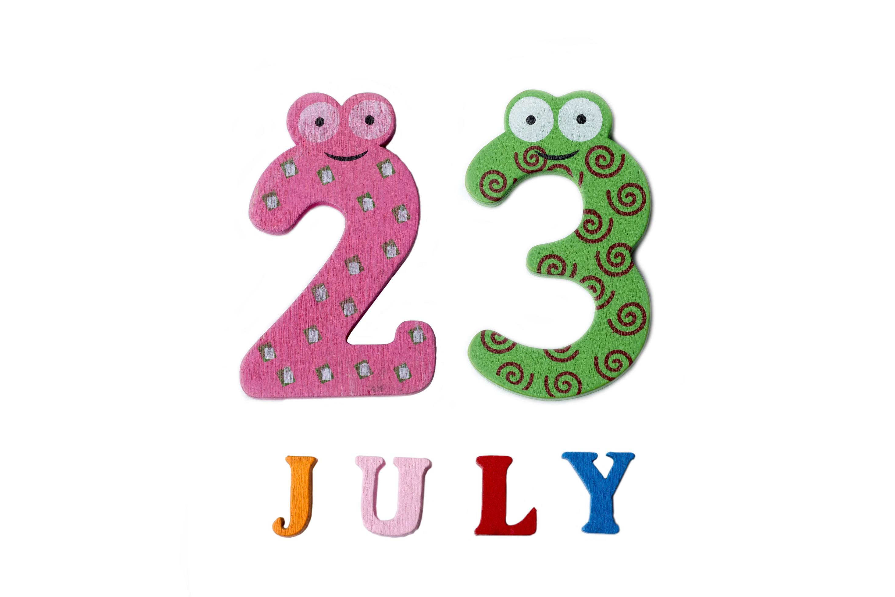 July 23rd. Image of July 23 on white background. 5209373 Stock Photo at