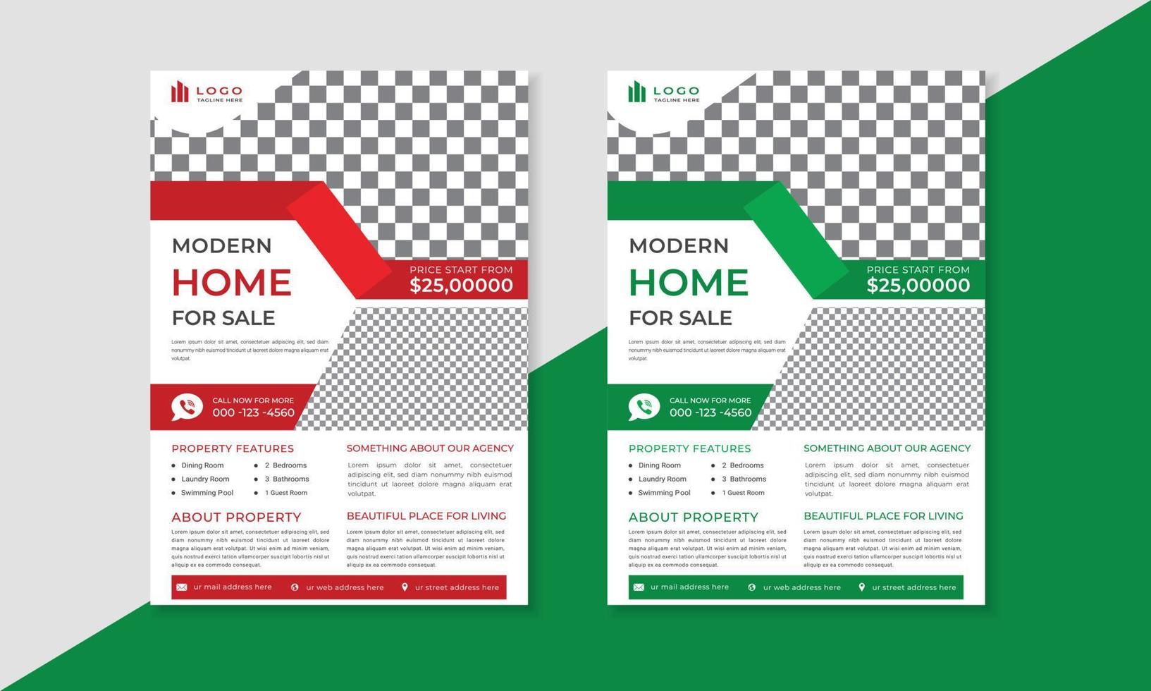 Real estate flyer template design vector