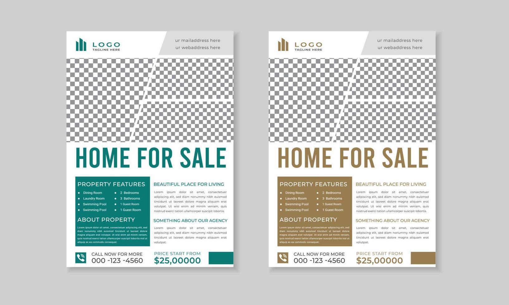 Home for sale real estate flyer design template for business advertising vector