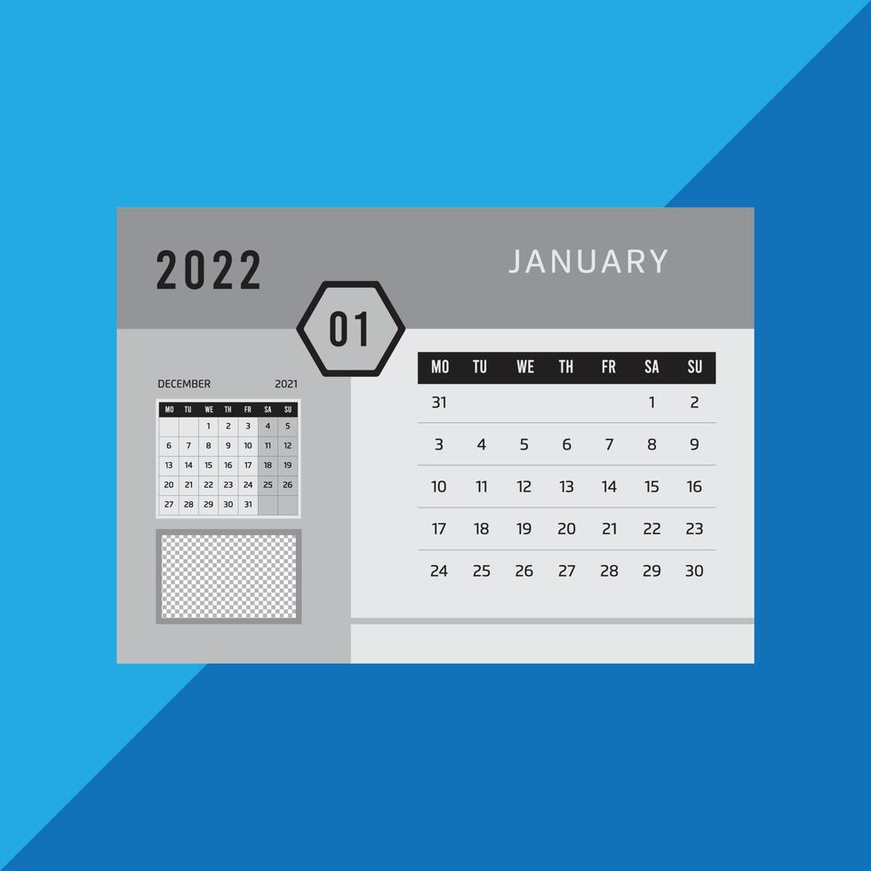 plantilla de diseño de calendario 2022 vector