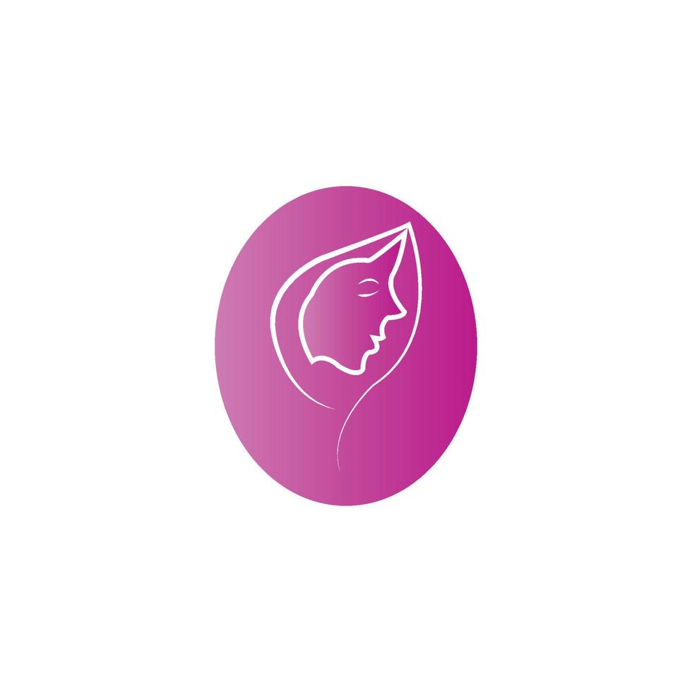Woman face silhouette character illustration logo icon vector