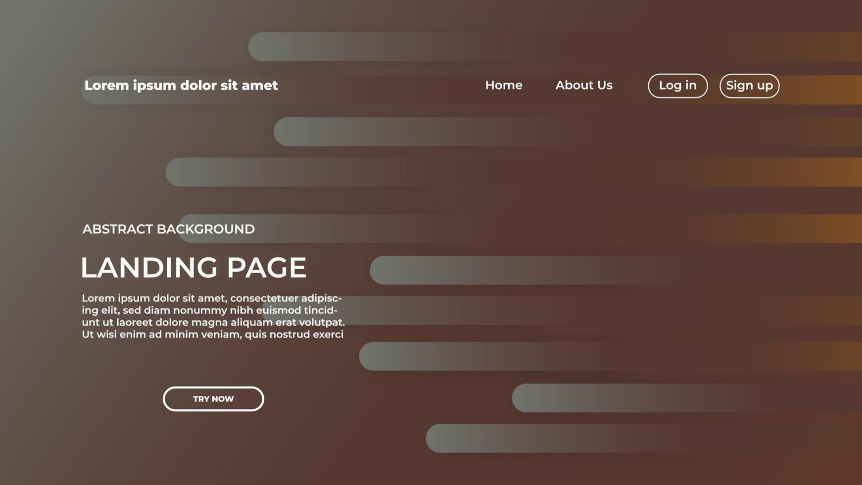 Brown Gradient Color Landing Page Background Geometric Shape Design Template vector