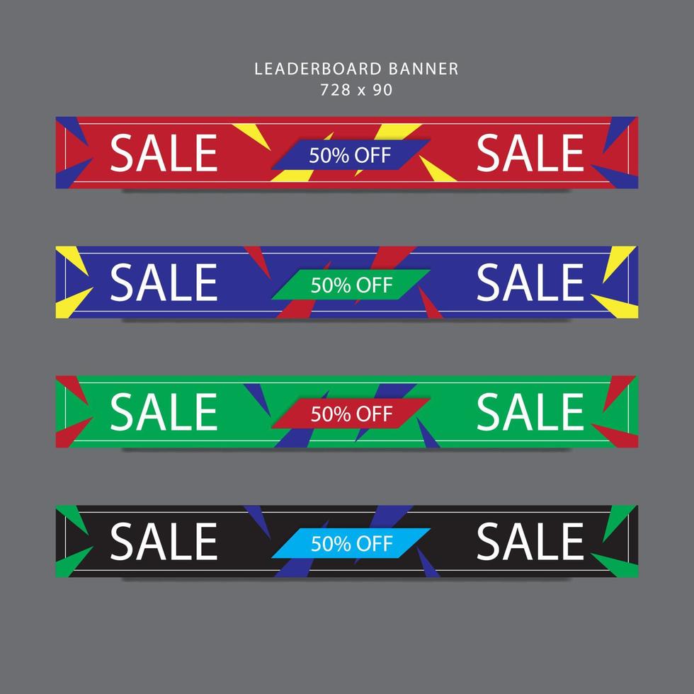 Leaderboard Banner Template Design For Website Banner vector