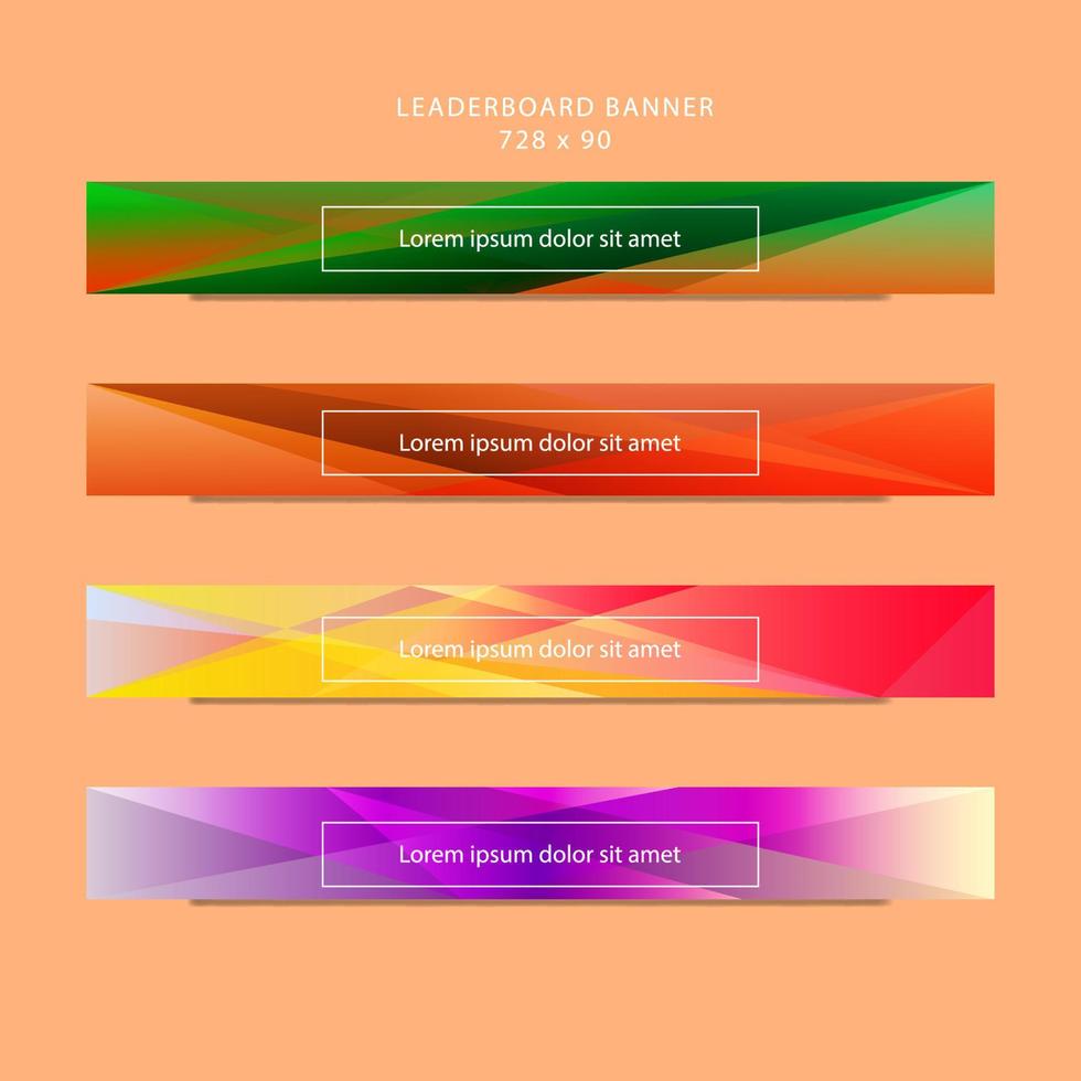 Leaderboard Banner Template Design For Website Banner vector