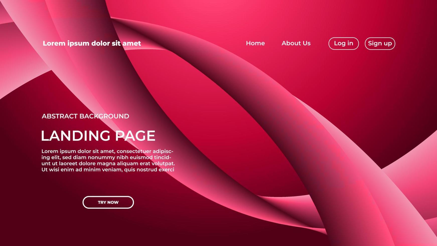 Red Wave Landing  Page Background Design Template vector