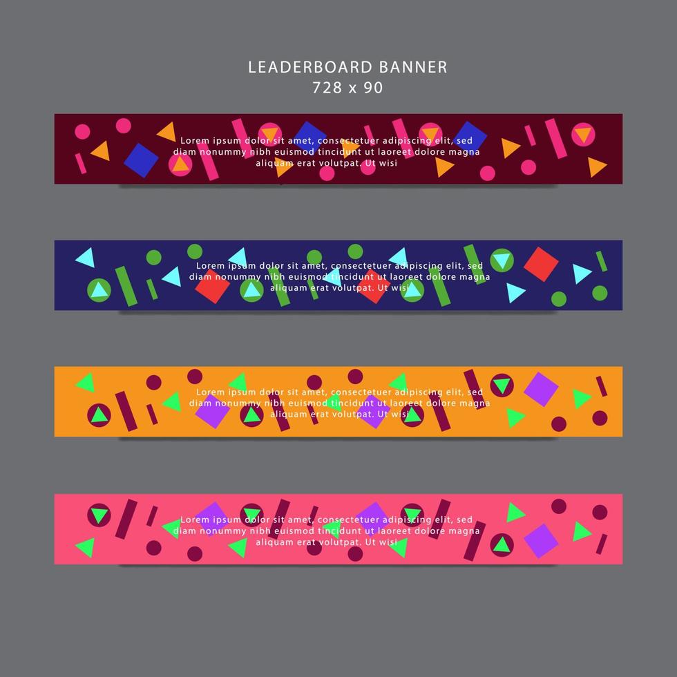 Leaderboard Banner Template Design For Website Banner vector