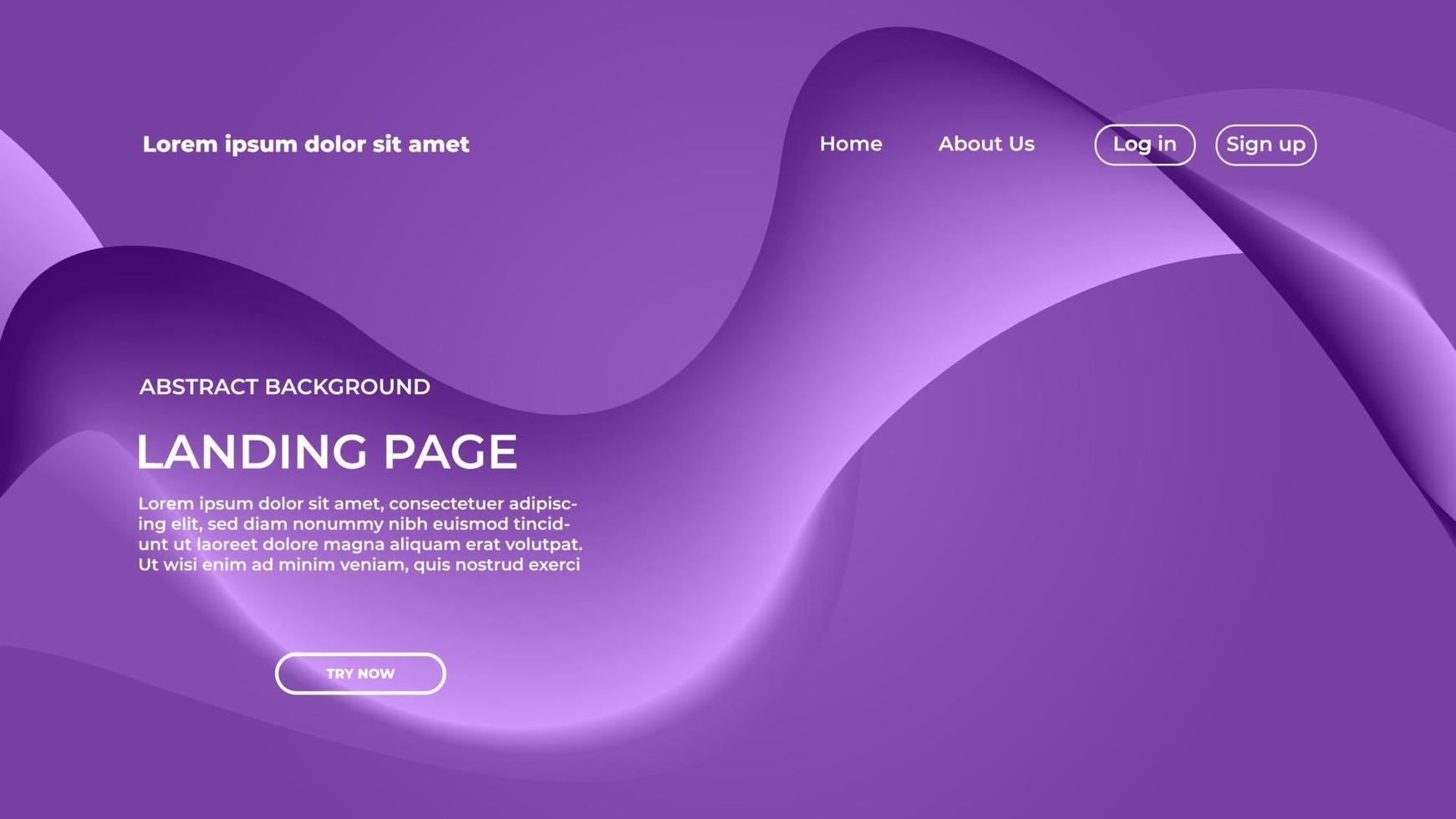 Landing Page Blue Wave Background Design Template For Website Design vector