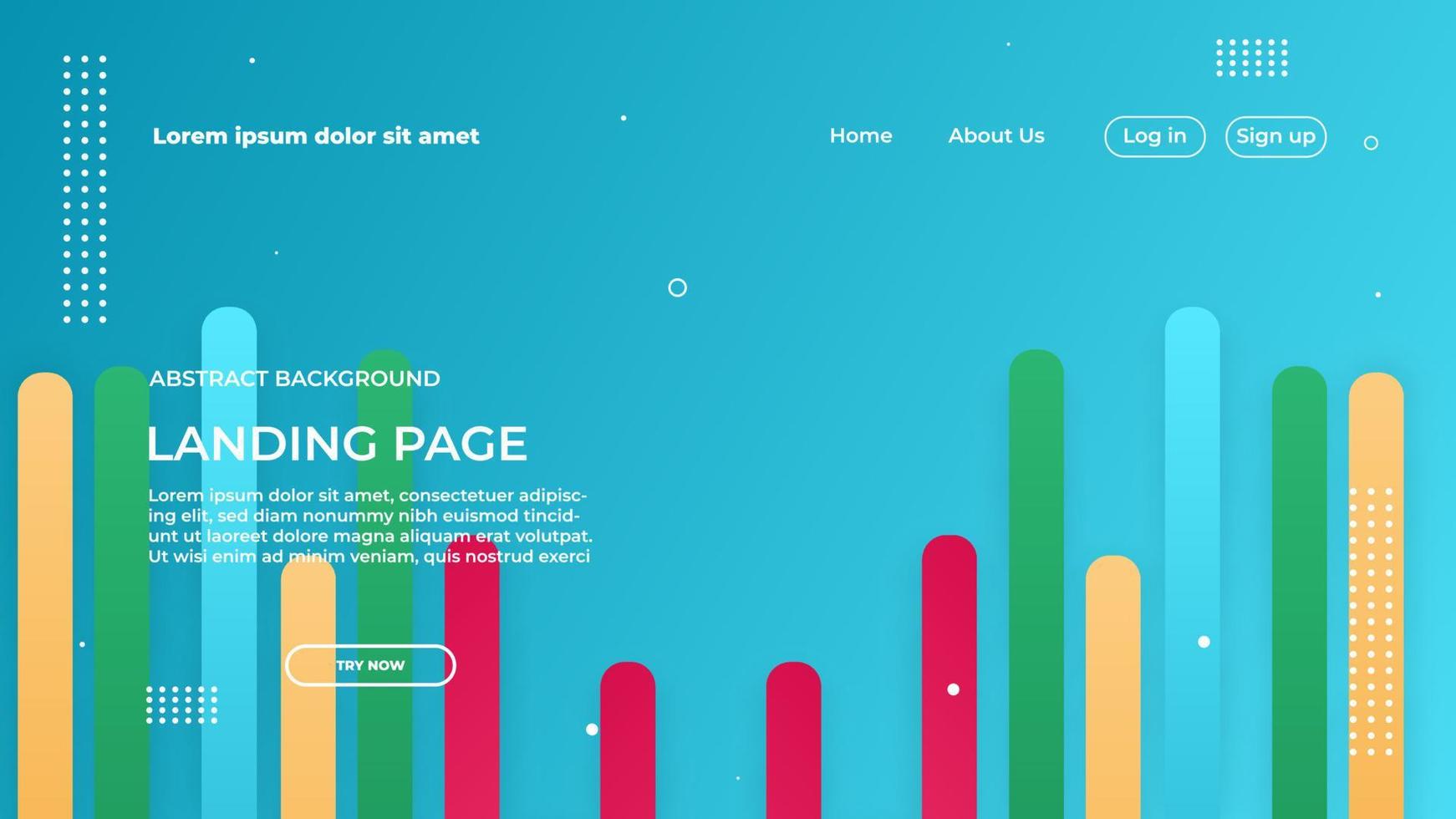 Landing Page Background Geometric Shape Design Template vector