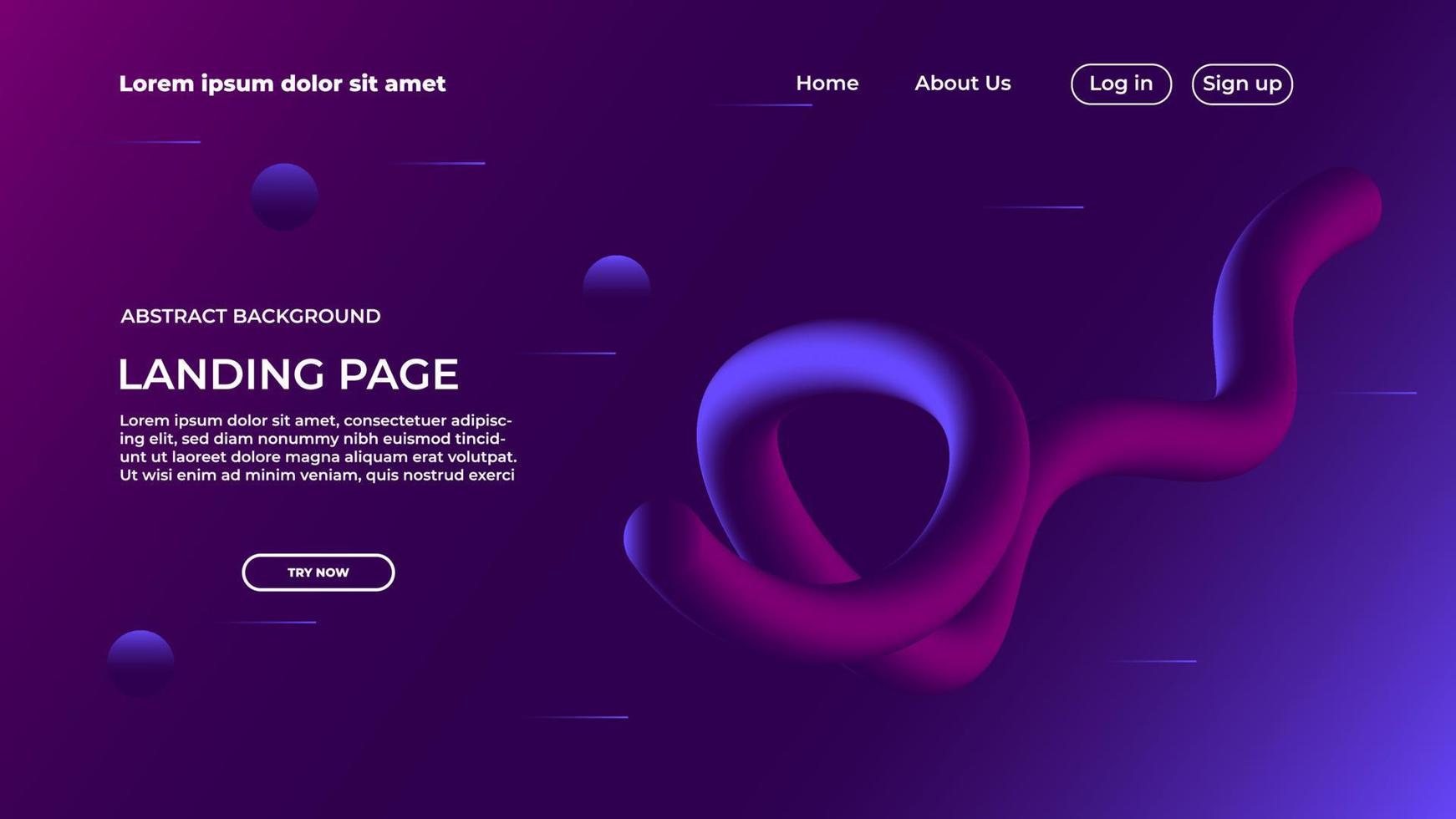 Blue Wave Landing Page Background Design Template vector