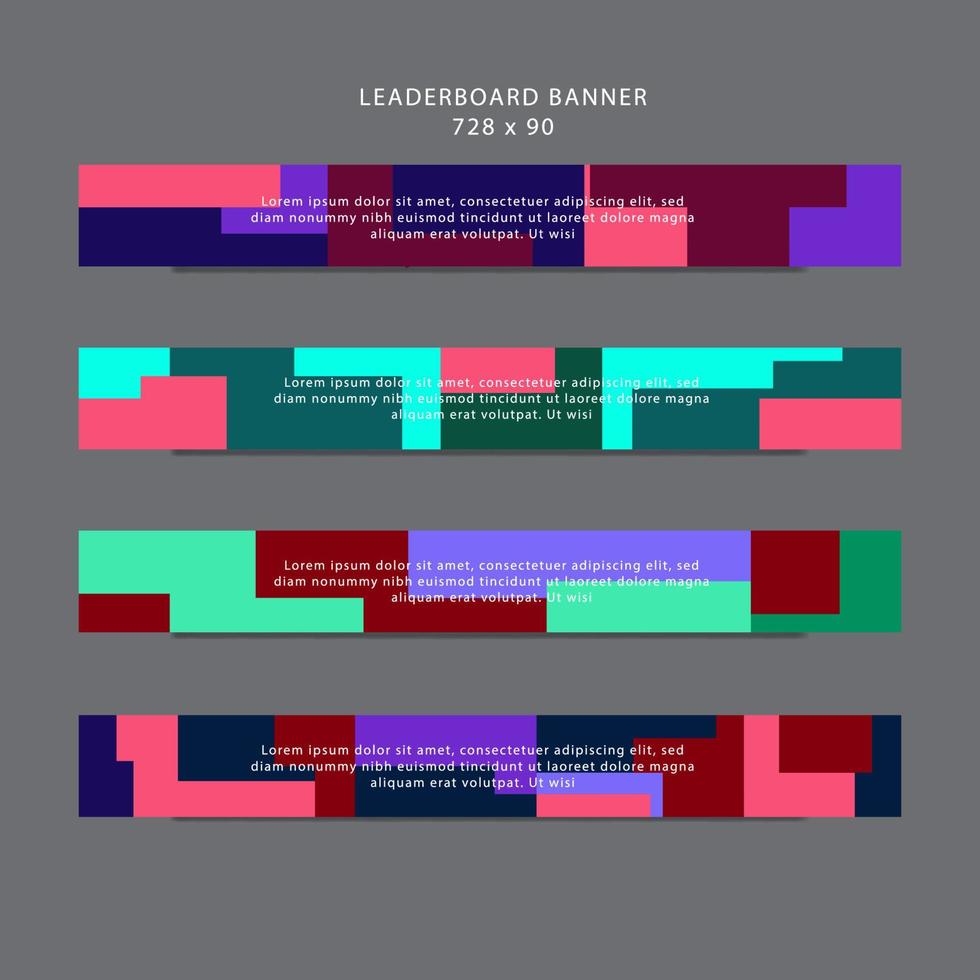 Leaderboard Banner Template Design For Website Banner vector