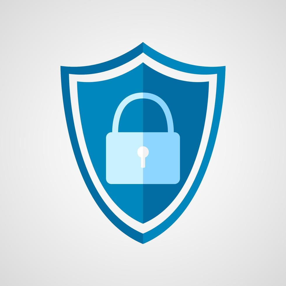 Technology shield icon with lock vector