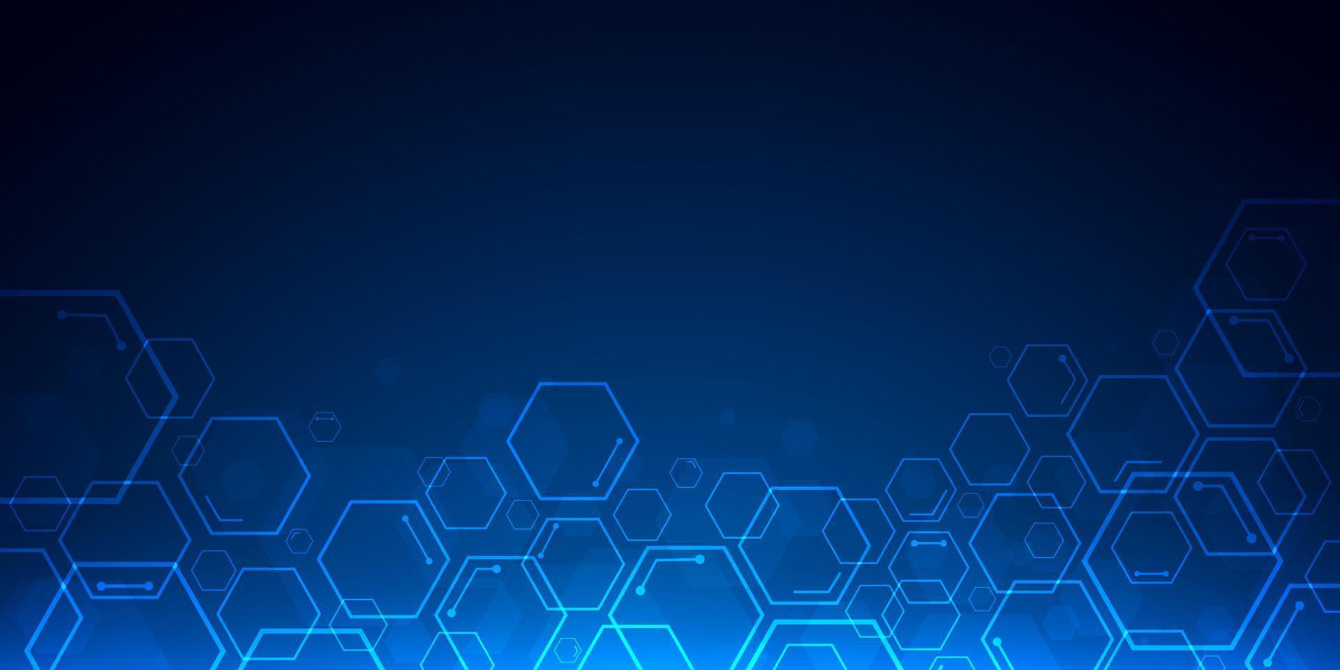 Fondo abstracto del hexágono, concepto poligonal de tecnología vector