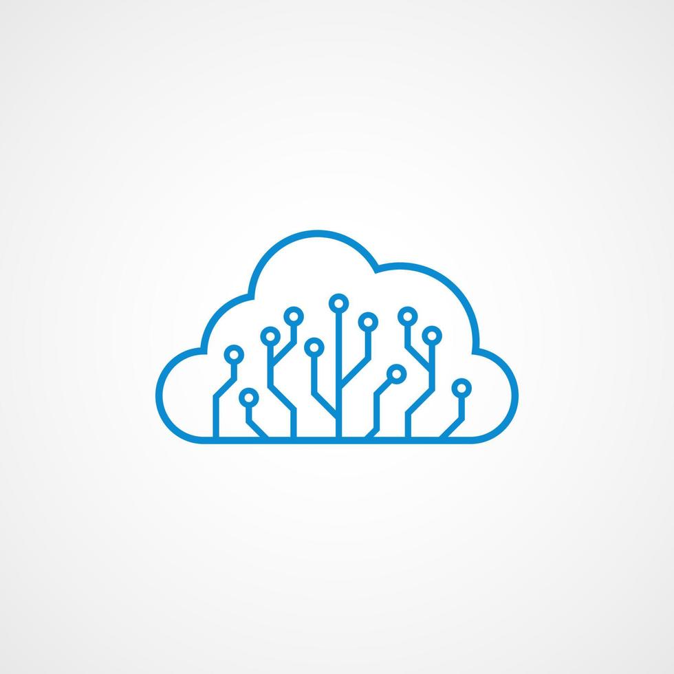Cloud circuit board icon vector