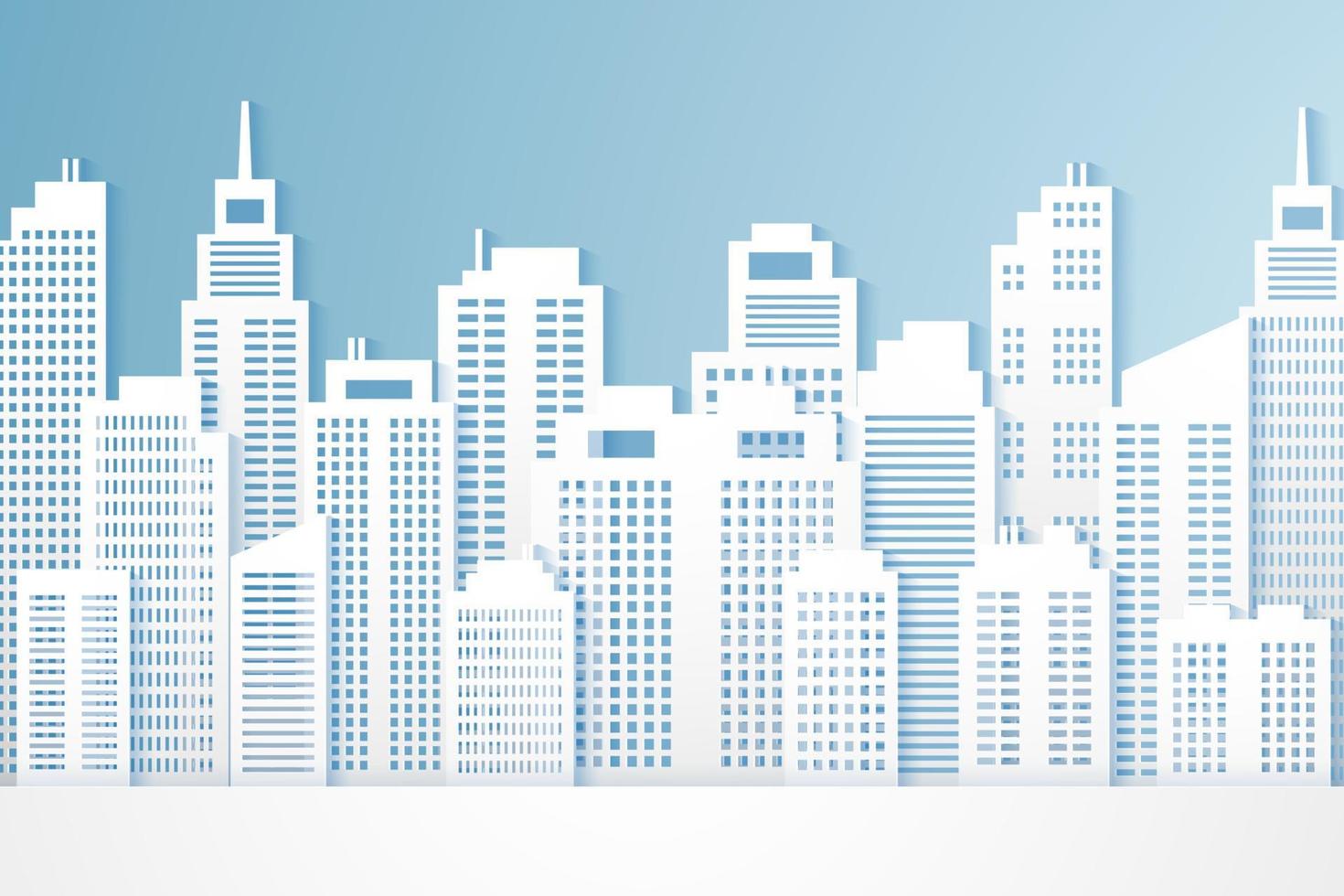 Cityscapes  paper building vector