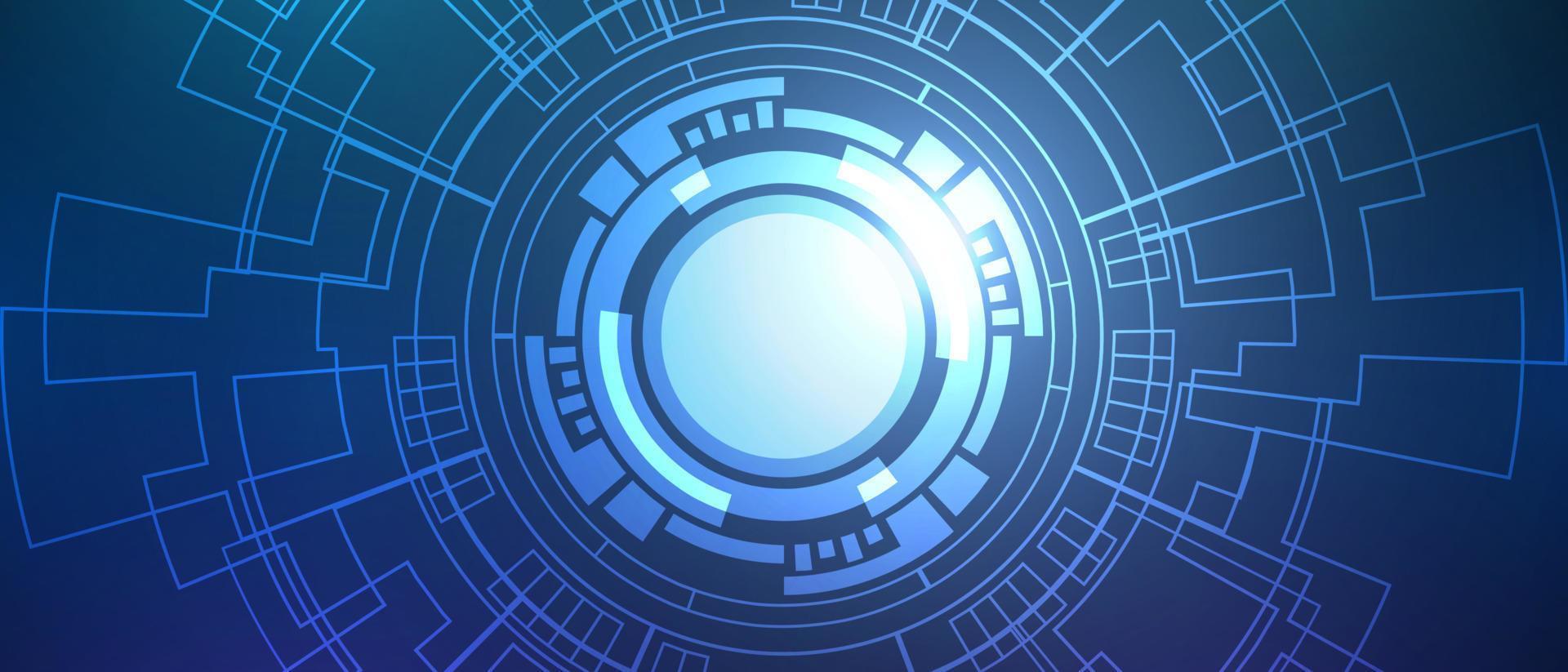 Abstract Digital Global Background smart lens technology blue circle circuit board pattern vector